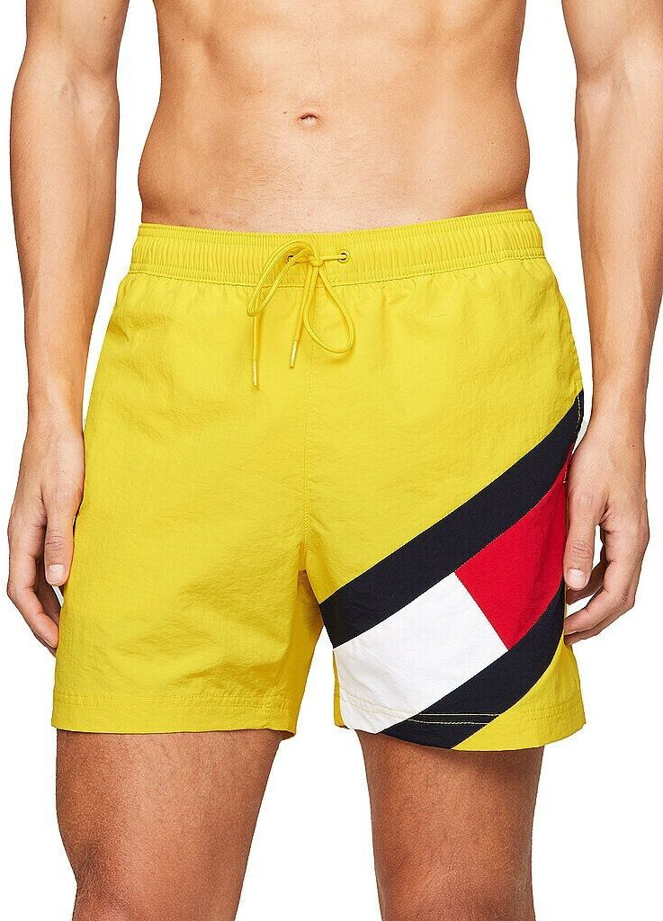 Tommy Hilfiger Flag Mid Length Drawstring Swim Shorts (UM0UM02048) valley yellow