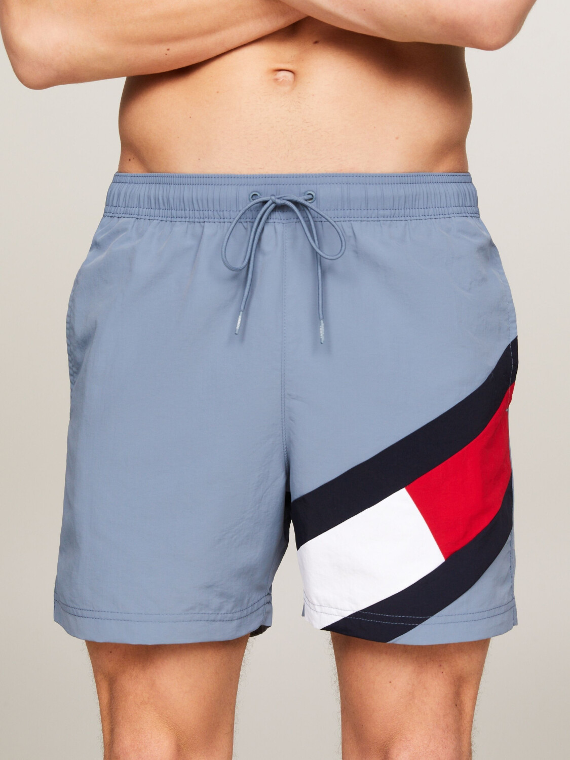 Tommy Hilfiger Flag Mid Length Drawstring Swim Shorts (UM0UM02048) blue coal