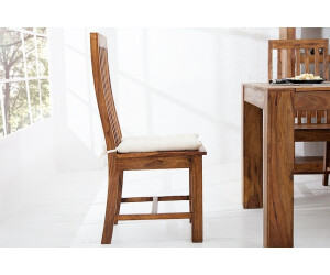 INVICTA INTERIOR Massivholz-Stuhl Sheesham | Gepolstert, Kolonialstil, 100 Cm Hoch, Microfaser-Bezug Braun