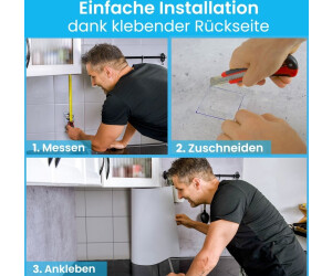 OneWheel Küchenrückwandfolie Selbstklebend – Marmor Schwarz, 80 X 60 Cm, PVC Spritzschutz Für Fliesen