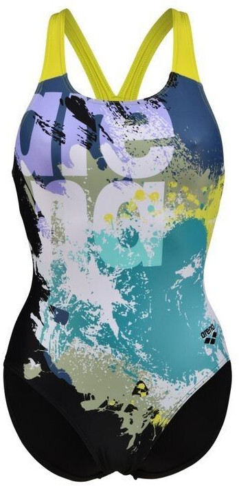 Arena Waves Breaking Swimsuit (006688) black multi-black-soft green