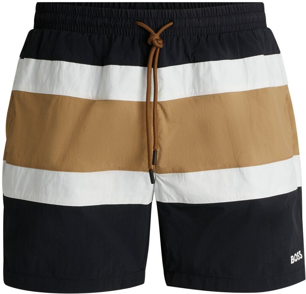 Hugo Boss Swim shorts in colour block design with full-length inner lining (50515700) brown