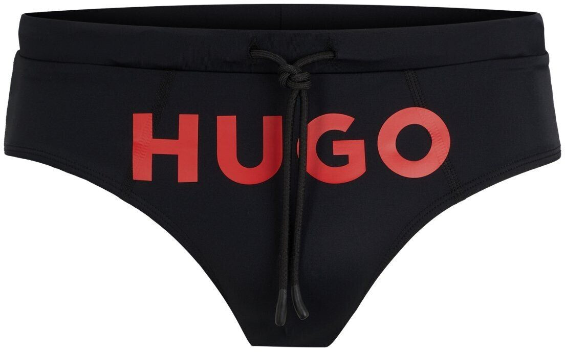 Hugo Stretch jersey swim shorts with foil print logo (50515472) black