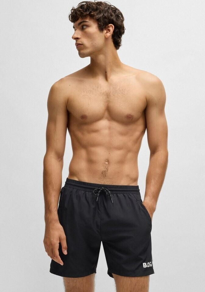 Hugo Boss Quick-drying swim shorts with piping and logo (50514429) black
