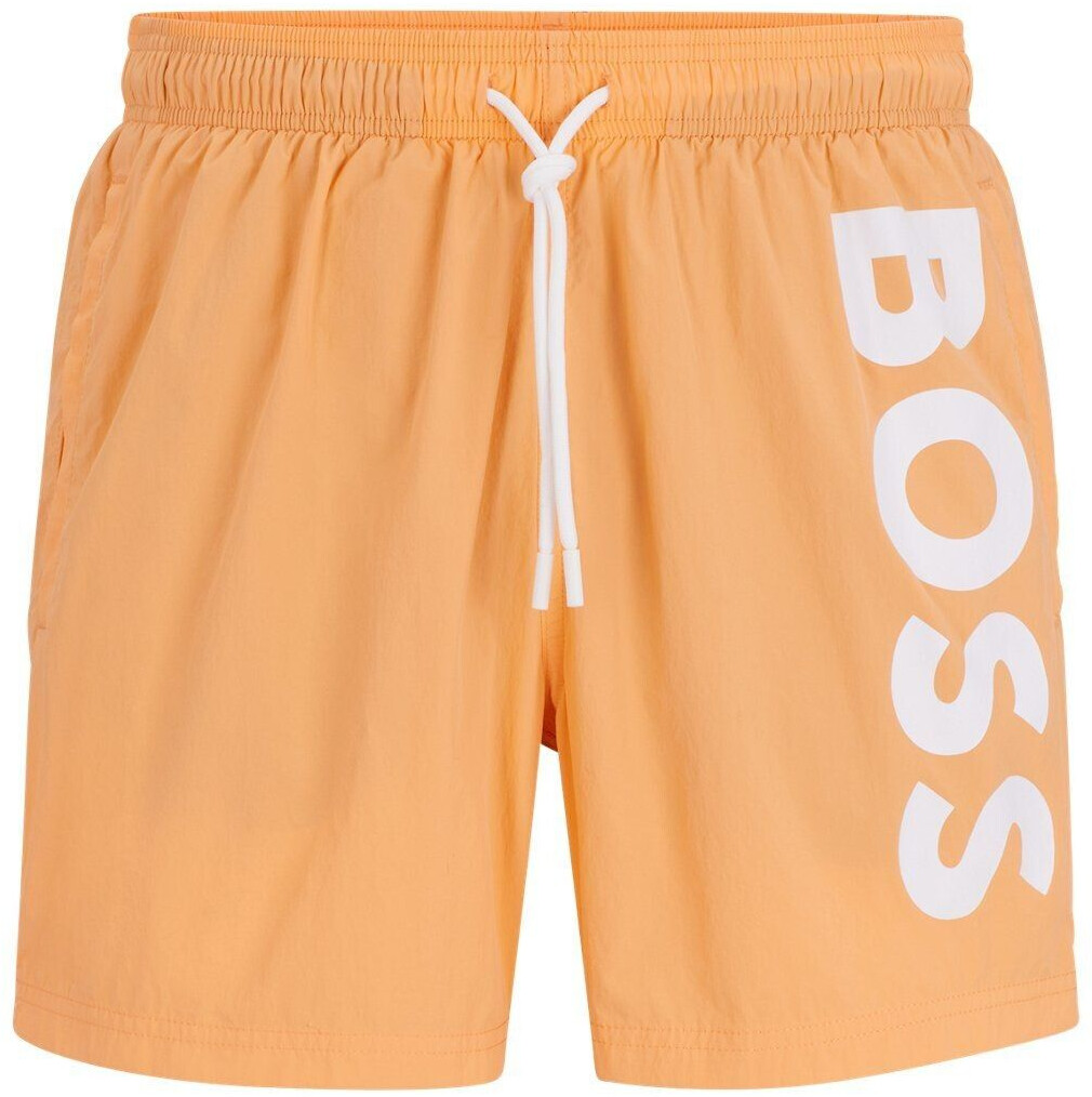 Hugo Boss Swim shorts in quick-drying poplin with vertical logo print (50515296) orange
