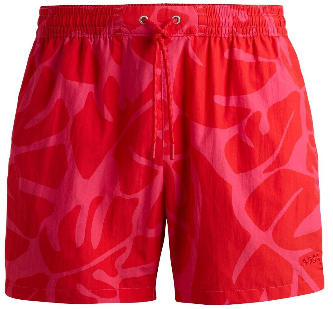 Hugo Boss Quick-drying swim shorts with seasonal pattern (50515729) red
