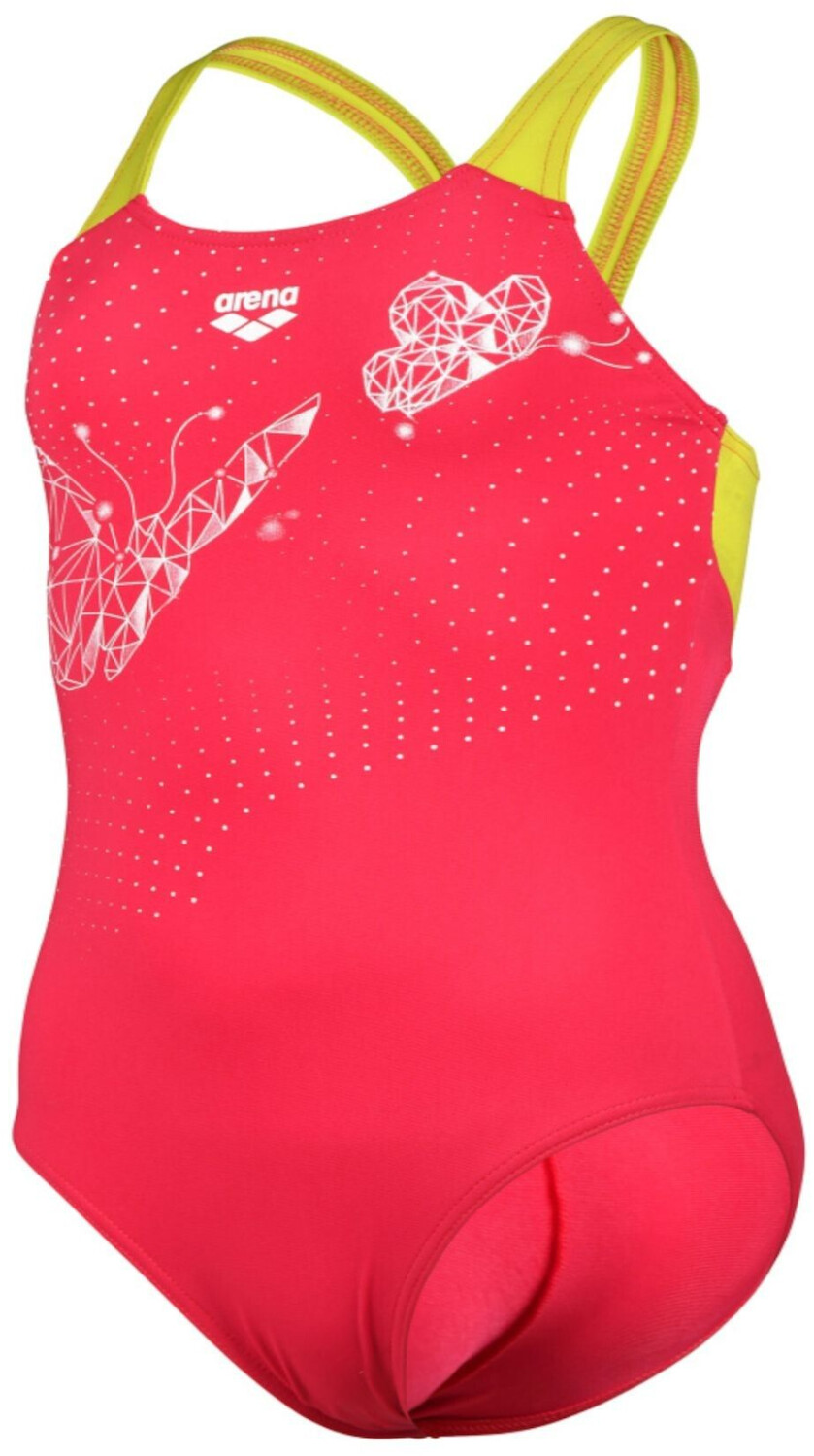 arena Swimsuit girls butterfly print (006746) freak rose/soft green