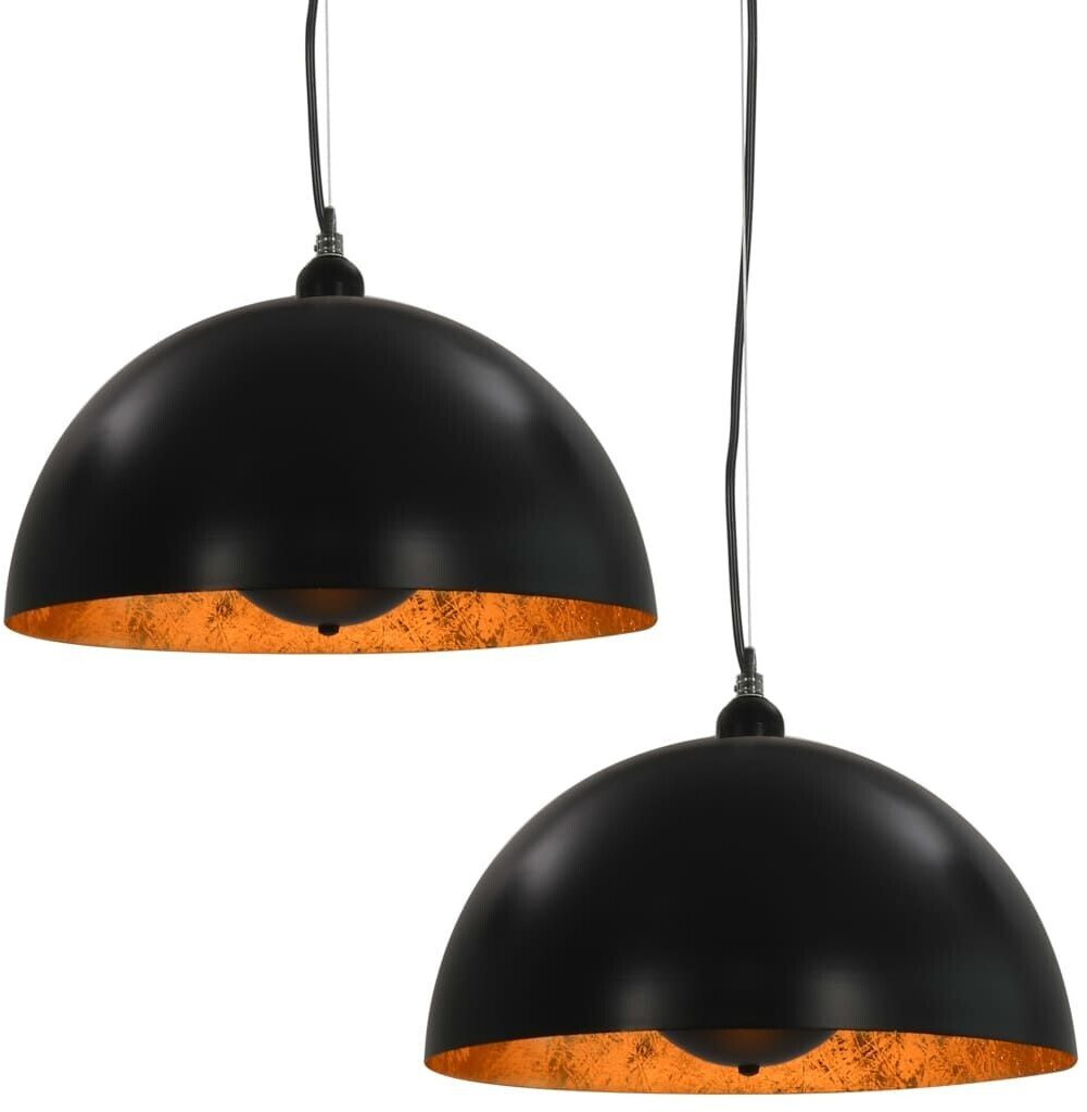 vidaXL Ceiling lights 2 pcs. black/gold (50876)