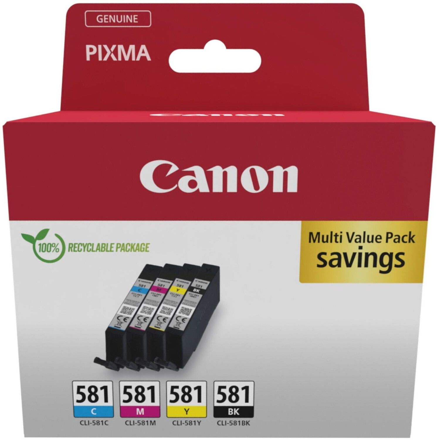 Canon CLI-581 Multipack 4 Pack (2103C007)