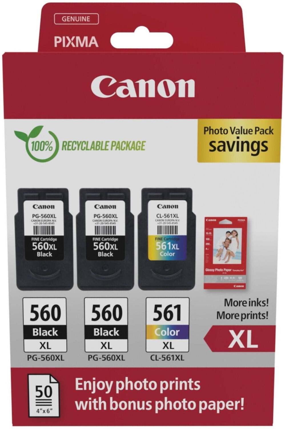 Canon PG-560XL/CL-561XL Photo Value Pack (3712C012)