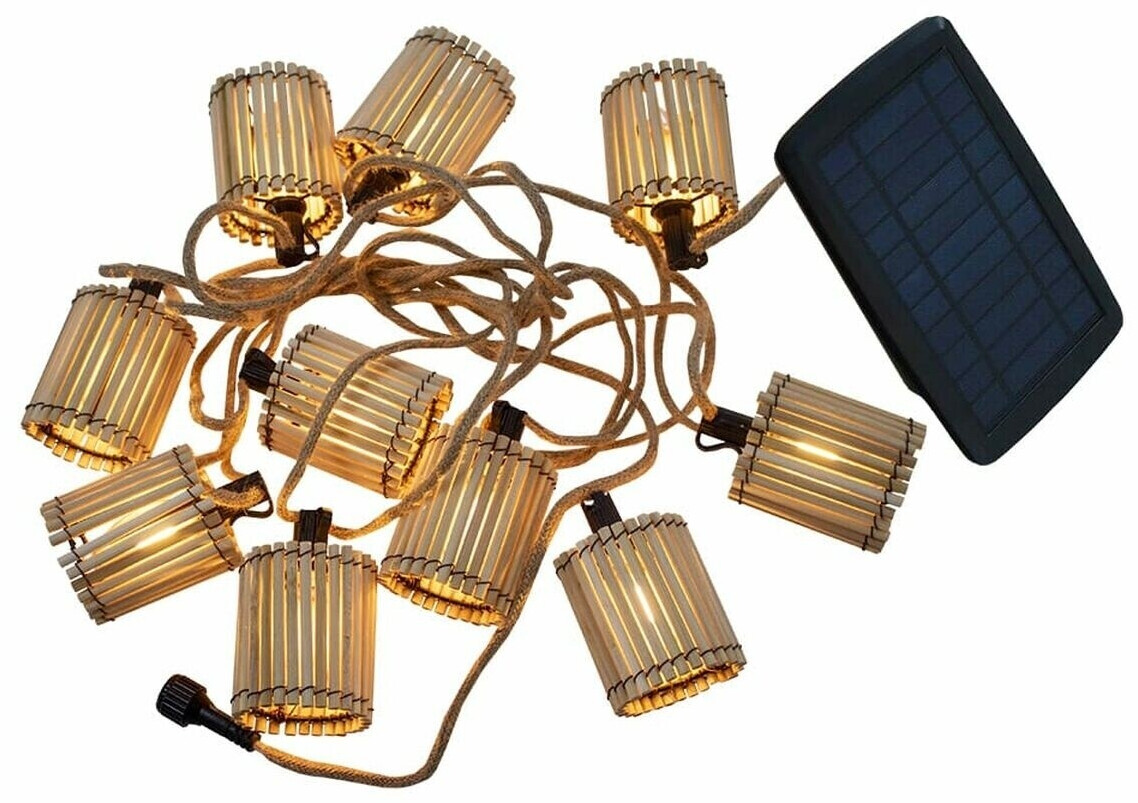 Newgarden Okinawa LED Solar Fairy Lights Bamboo 8m 10-bulb