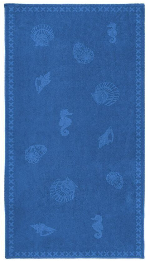 Seahorse Shells Strandtuch - brilliant blue - 100x200 cm