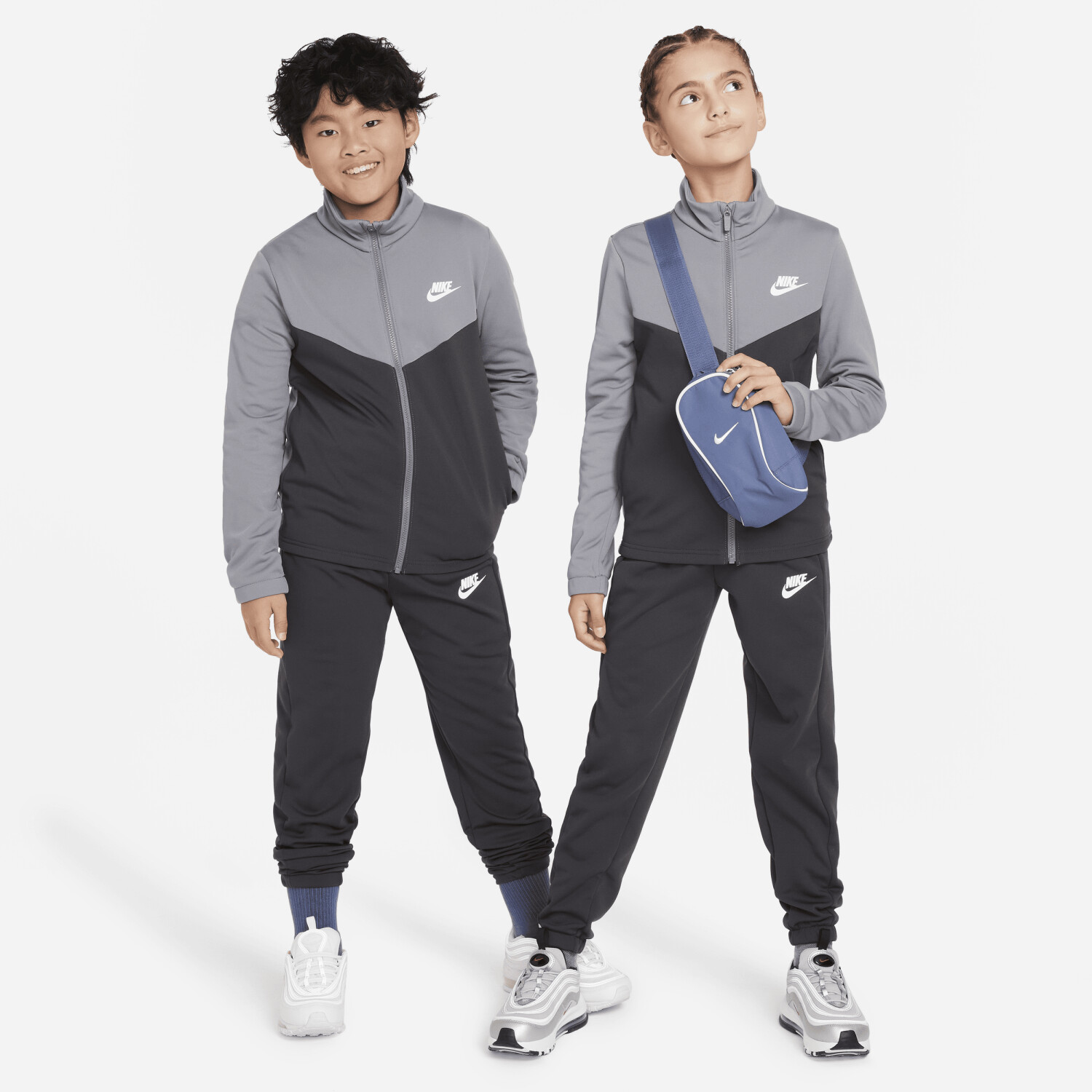 Junior grey nike tracksuit top