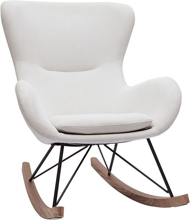 Miliboo Eskua Chaise Bascule Velour Côtelé beige