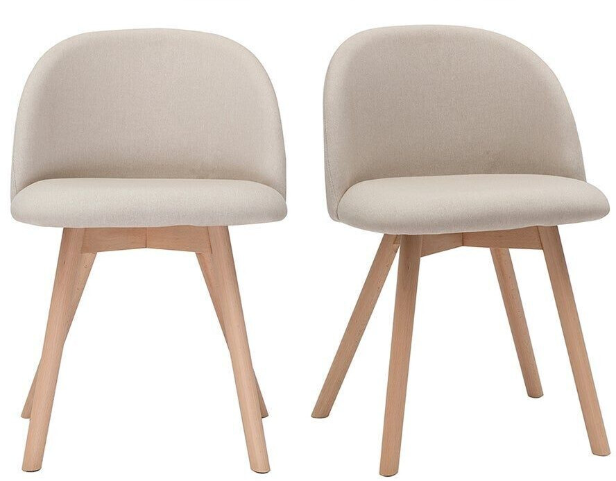 Miliboo Lot de 2 Chaises Scandinaves Celeste beige