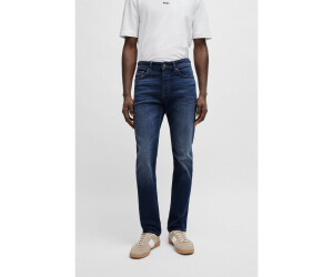 HUGO Herren Jeans – Tapered Fit, Dunkelblauer Stretch-Denim, Mittlere Bundhöhe, Konischer Schnitt