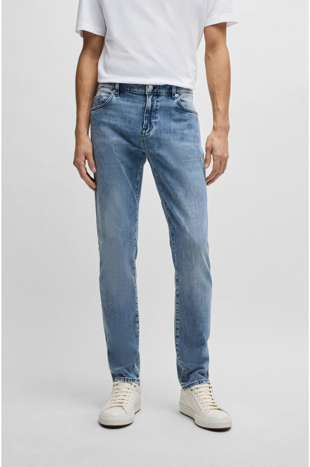 Hugo Boss Slim-Fit-Jeans aus blauem Denim mit Kaschmir-Feeling 