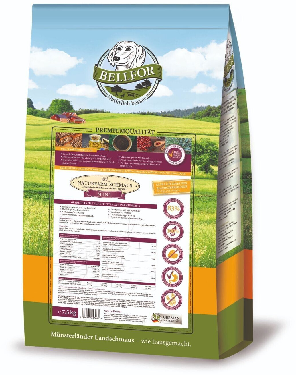 Bellfor Naturfarm-Schmaus Mini with insects dry dog food