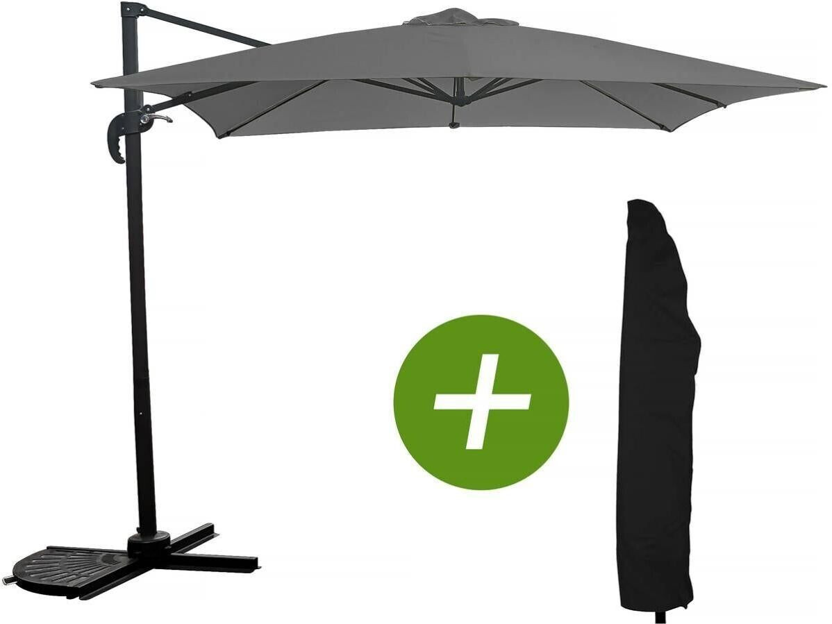Habitat et Jardin Sun 250 x 250 cm gris avec housse de protection