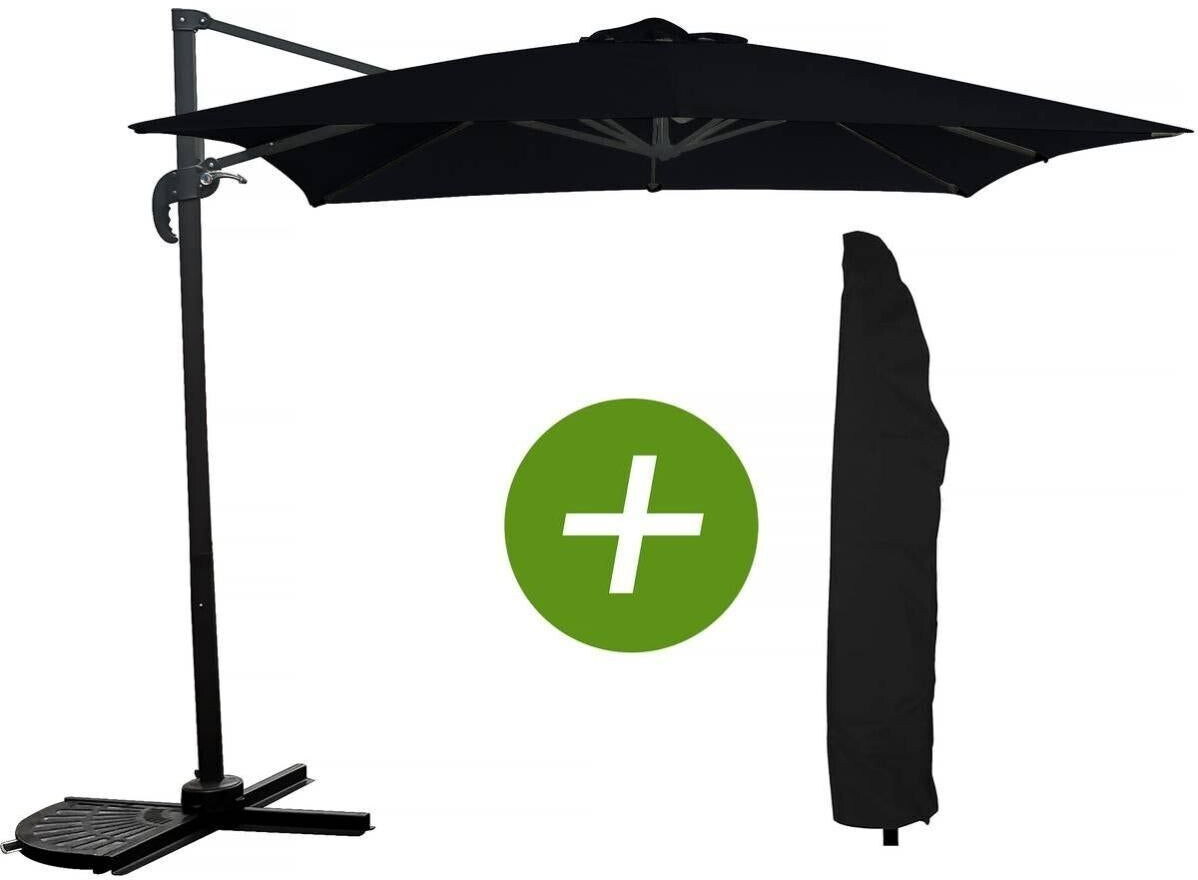 Habitat et Jardin Sun 250 x 250 cm noir avec housse de protection