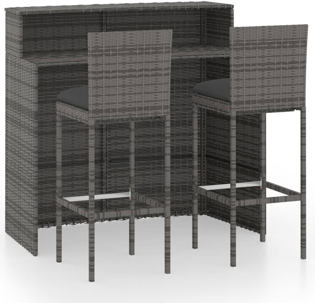 vidaXL Garden bar set 3 pcs. gray (3064882)