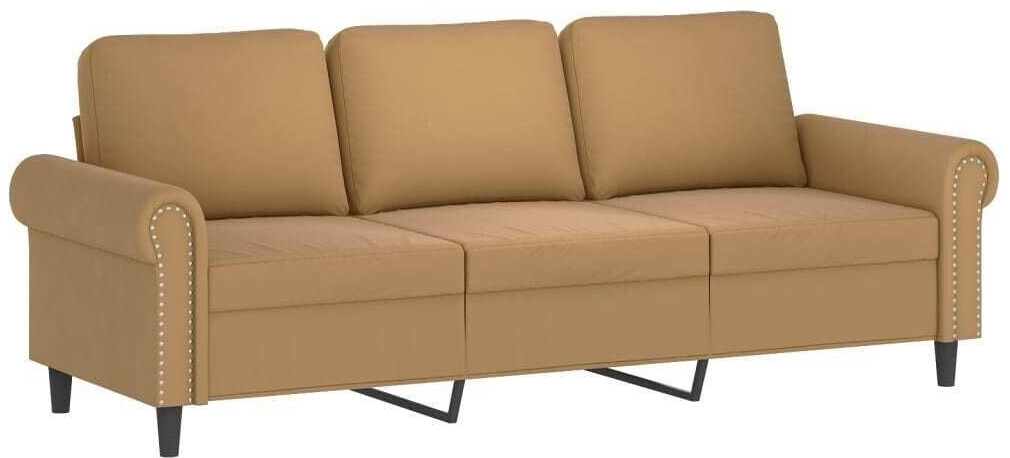 vidaXL 3-seater sofa with cushions 212x77x80 cm brown velvet