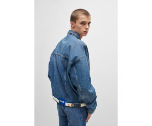 Hugo Boss Jacke aus blauem Denim mit Logo-Tape am Saum Corso 