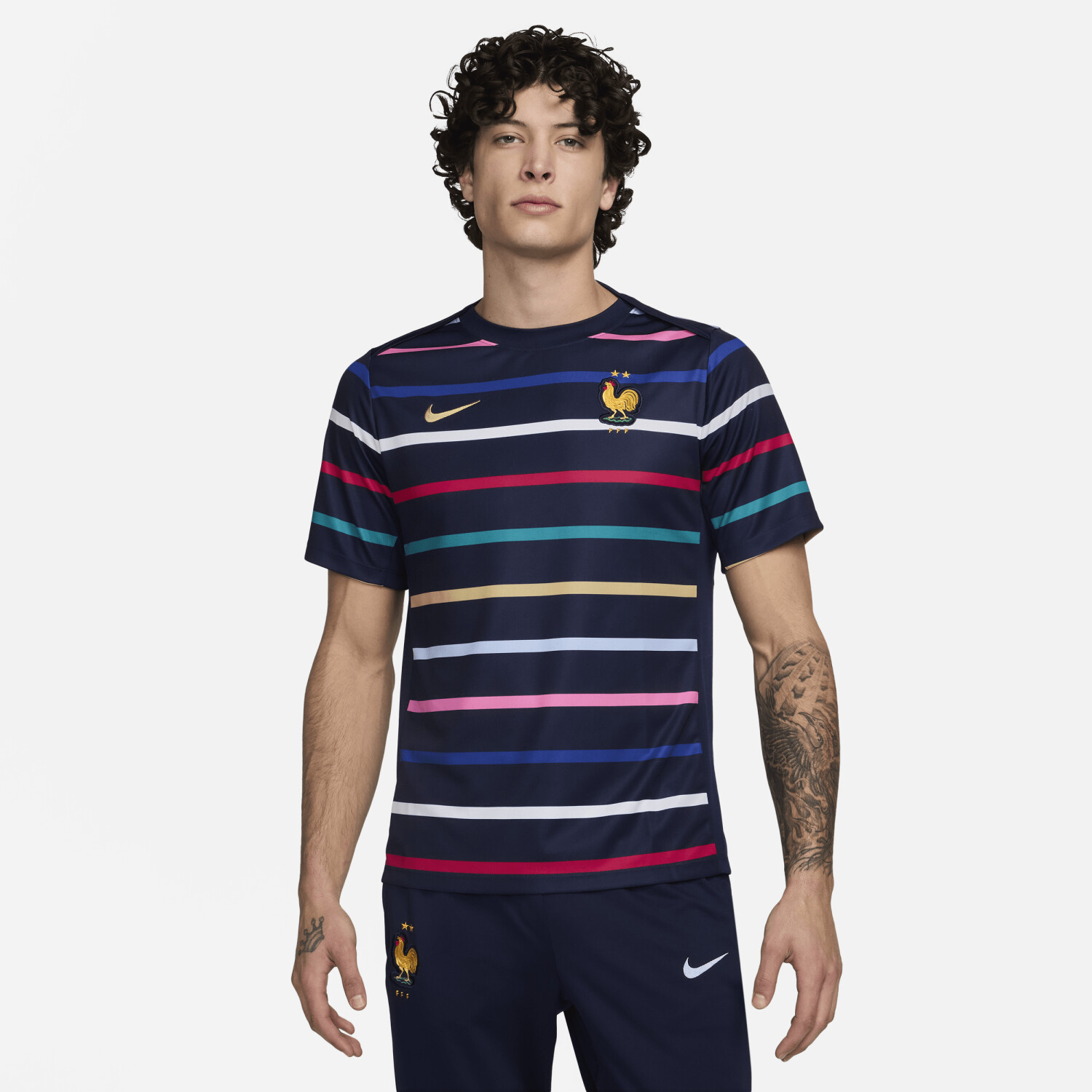 Nike FFF Academy Pro Home Dri-FIT Football Pre-Match Top (FJ2727) blackened blue/club gold