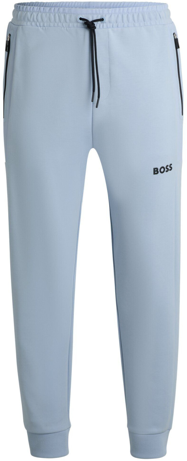 Hugo Boss Cotton blend jogging pants with raised 3D logo Hadiko 1 50510346 light blue