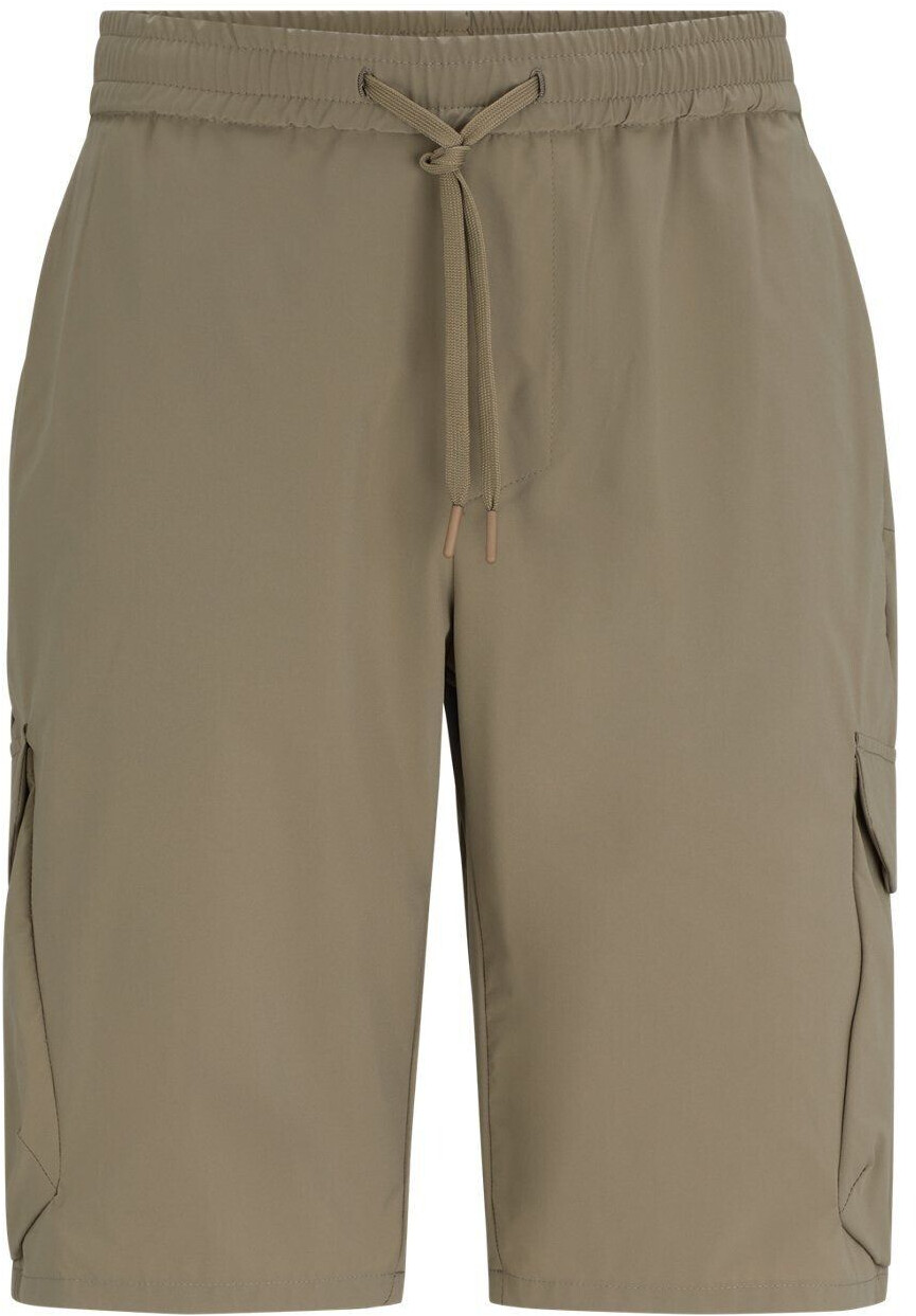 Hugo Boss Quick-drying tapered-fit shorts made of easy-iron poplin S_Urbanex-Cargo1 50511428 light green
