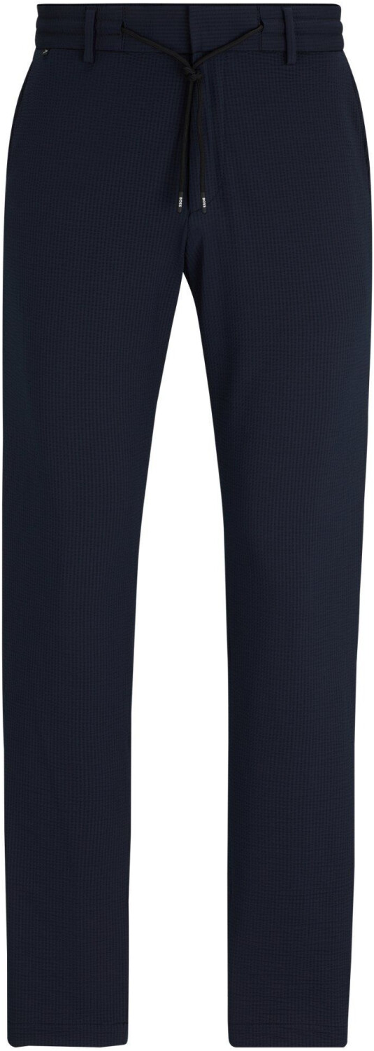 Hugo Boss Slim-fit trousers made of functional stretch seersucker P-GeniusJ-RDS-WG-242 50514608 dark blue