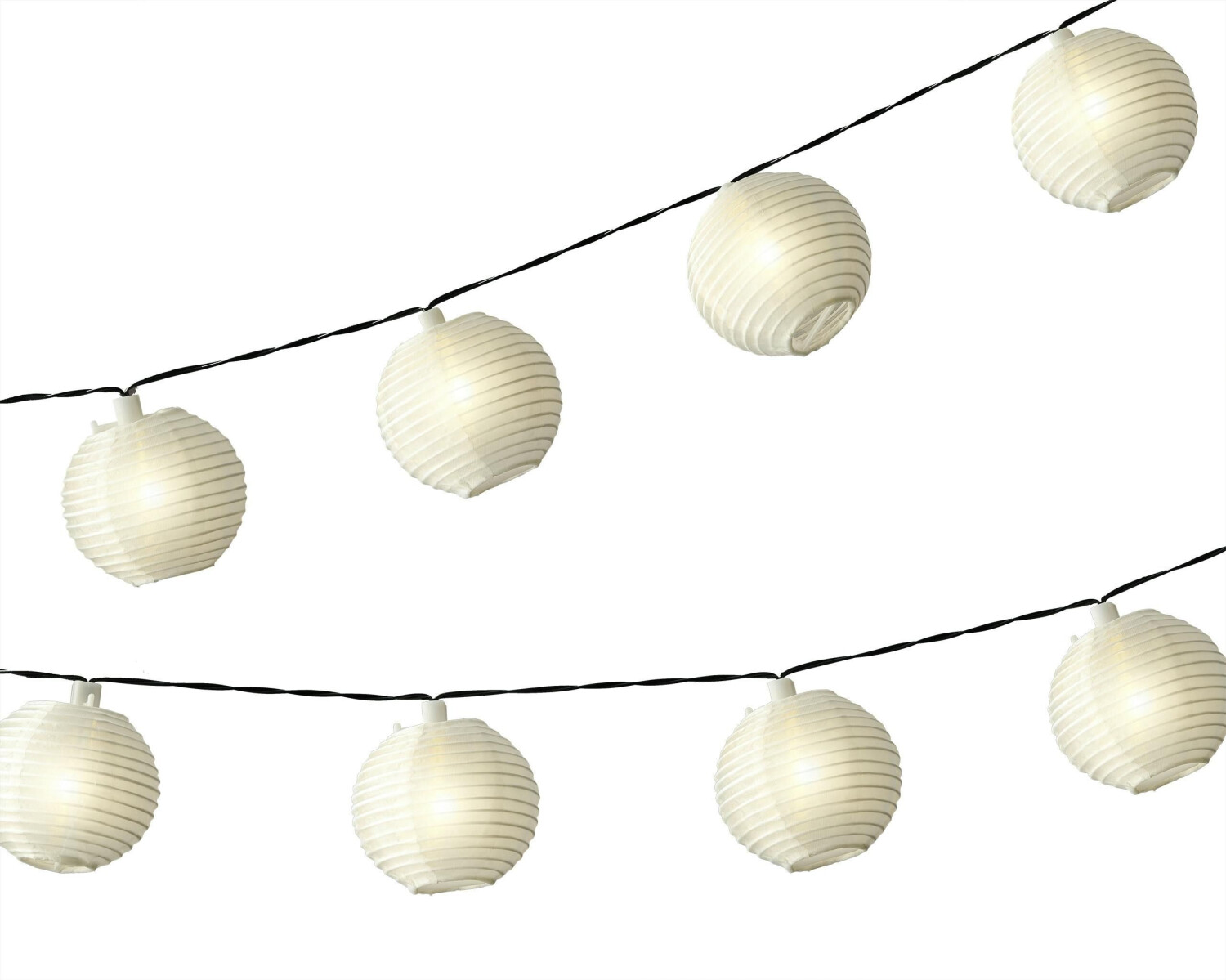 Lumineo LED Lichterkette mit 20 Lampions Outdoor mit Trafo 9,5m