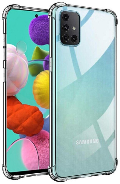 Coolgadget Hülle für Samsung Galaxy A51 Schutzhülle Anti Shock Handy Case Transparent Cover