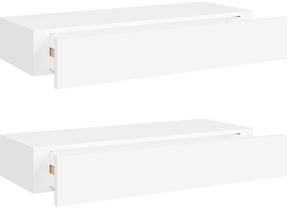vidaXL Set of 2 wall shelves 60x23.5x10 cm white