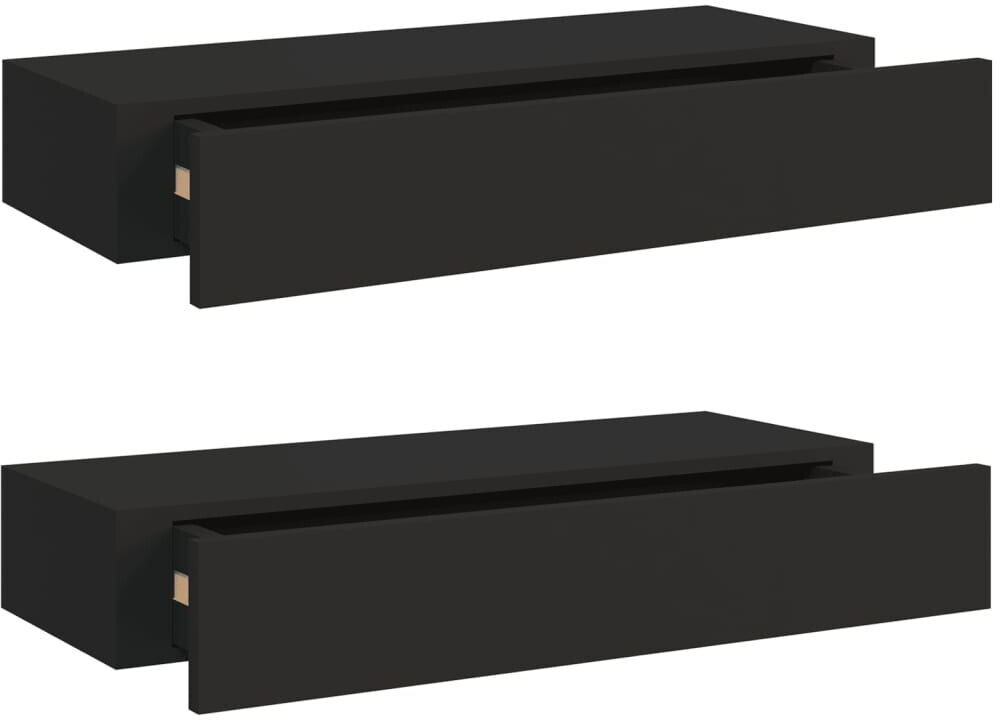 vidaXL Set of 2 wall shelves 60x23.5x10 cm black