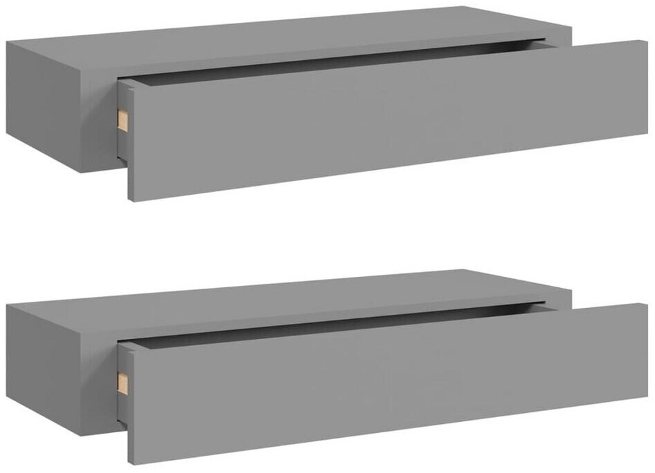 vidaXL Set of 2 wall shelves 60x23.5x10 cm grey