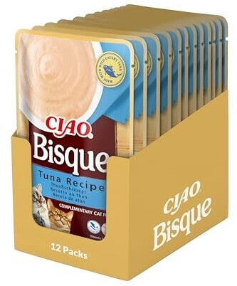 Friandises Pour Chats Inaba Ciao Bisque - Lot De 10 Sachets 40g, Riche En Humidité, Sans Céréales, Au Thon Ou Poulet