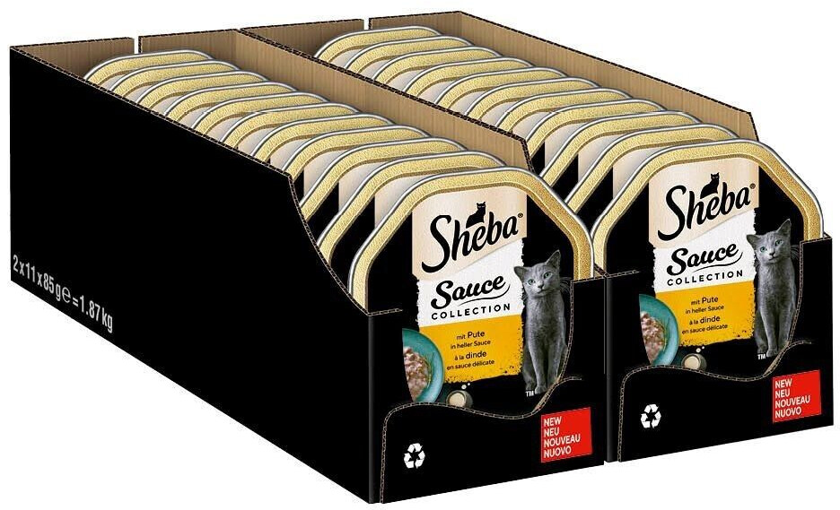 Sheba Turkey sauce in light-coloured sauce wet cat food Multipack 44x85g