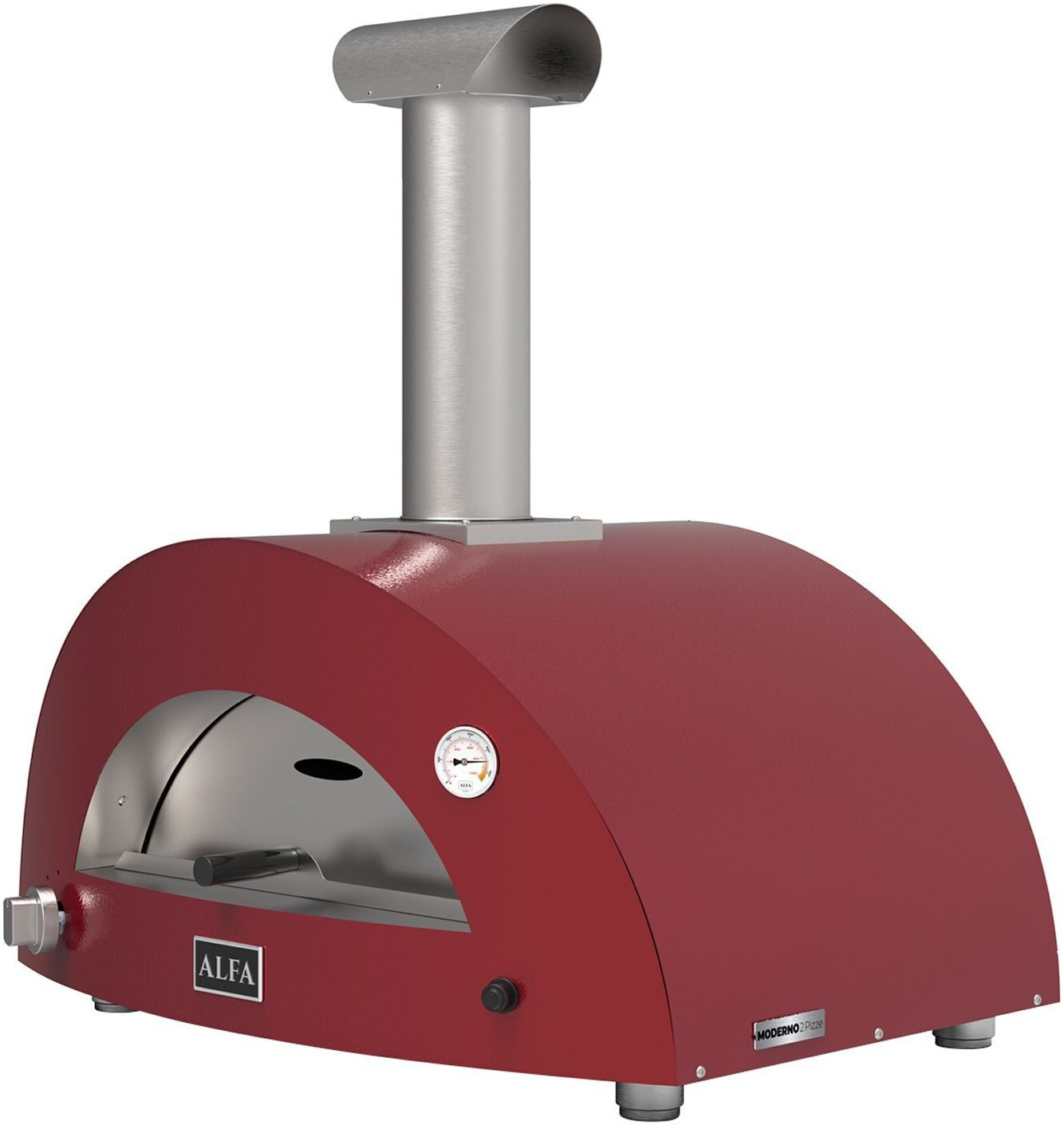 Alfa Forni Moderno 2 Pizze Hybrid Antique Red