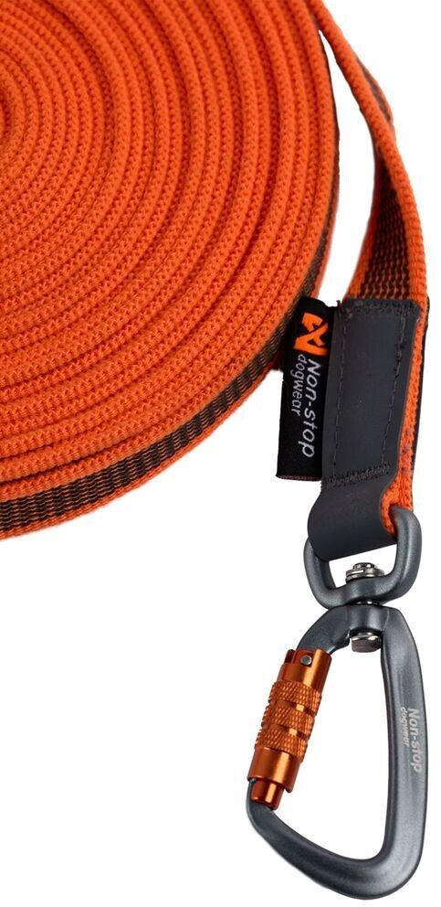 Non-stop dogwear Longe pour chien orange 15m Non-stop dogwear Longe pour chien orange 15m