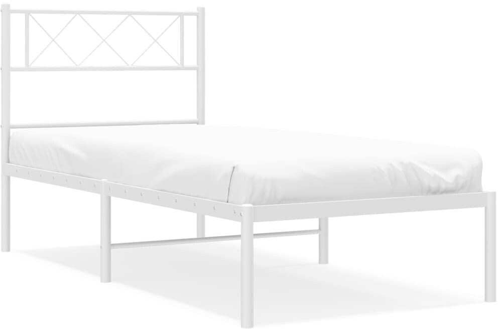 vidaXL Bed frame with headboard metal 100x200cm (372321)