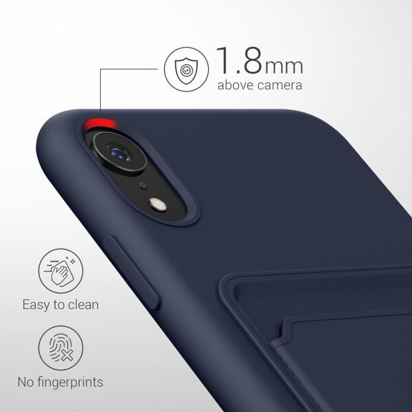 kwmobile Handyhülle kompatibel mit Apple iPhone XR Hülle - Handy Cover mit Fach für Karten - in Dunkelblau, Bild 3