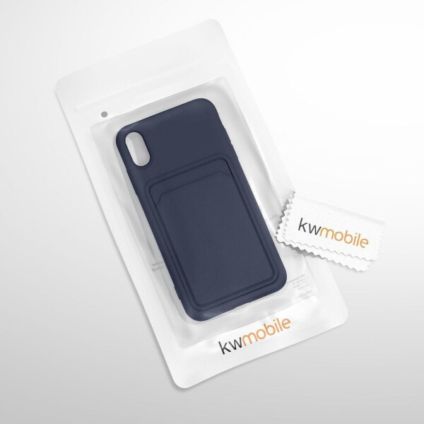 kwmobile Handyhülle kompatibel mit Apple iPhone XR Hülle - Handy Cover mit Fach für Karten - in Dunkelblau, Bild 7