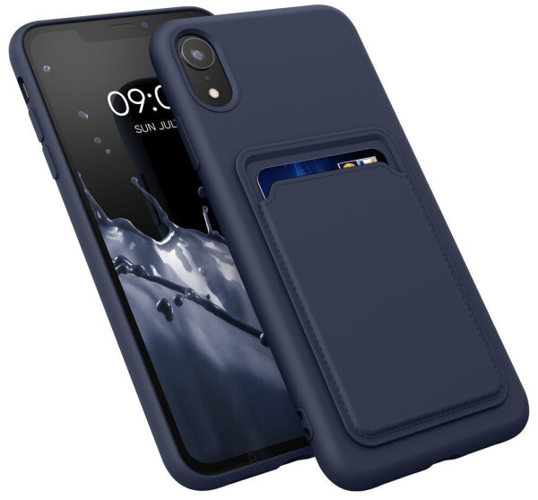 kwmobile Handyhülle kompatibel mit Apple iPhone XR Hülle - Handy Cover mit Fach für Karten - in Dunkelblau, Bild 8