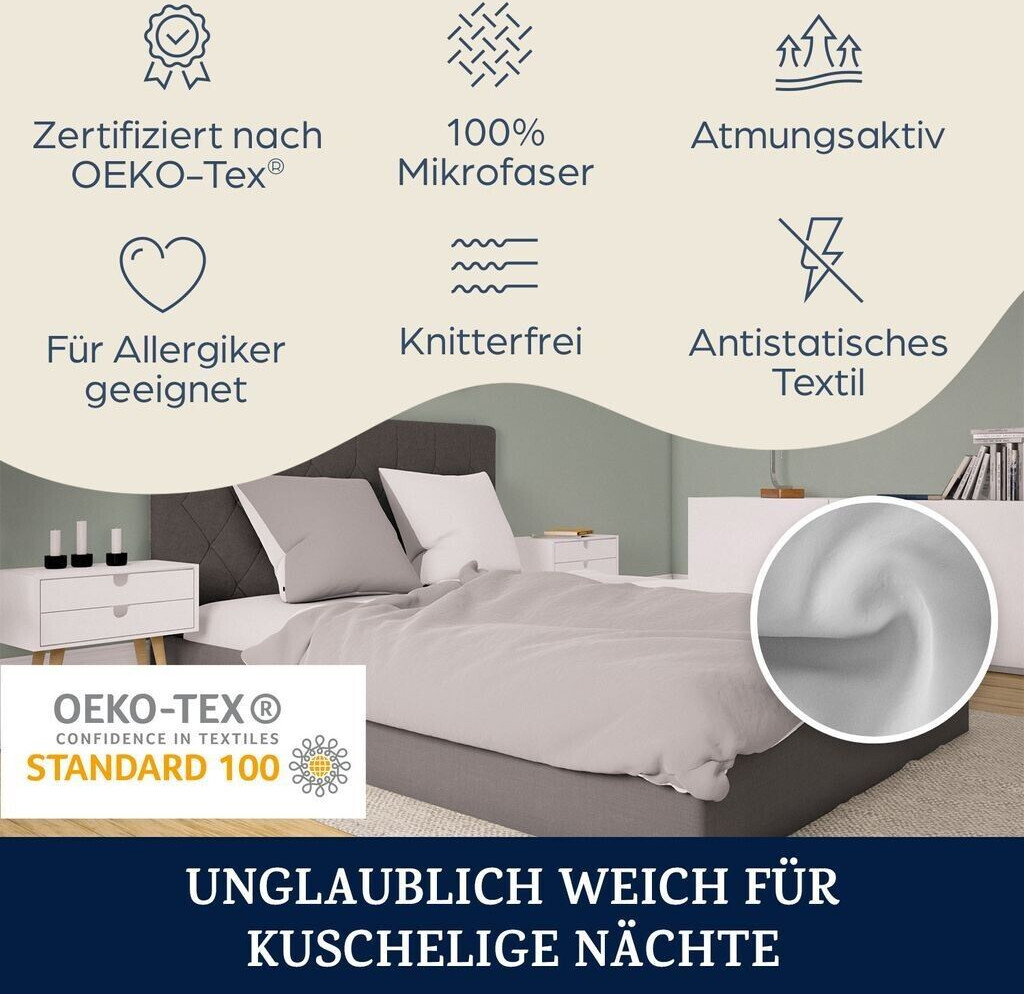 SleepWise Bed linen 135x200 cm, microfibre duvet cover, 1 bed cover and 1 pillowcase