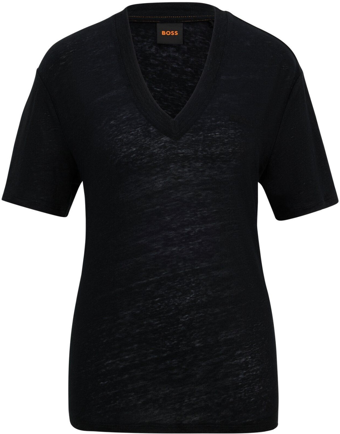 Hugo Boss Linen T-shirt with V-neck (50511242) black