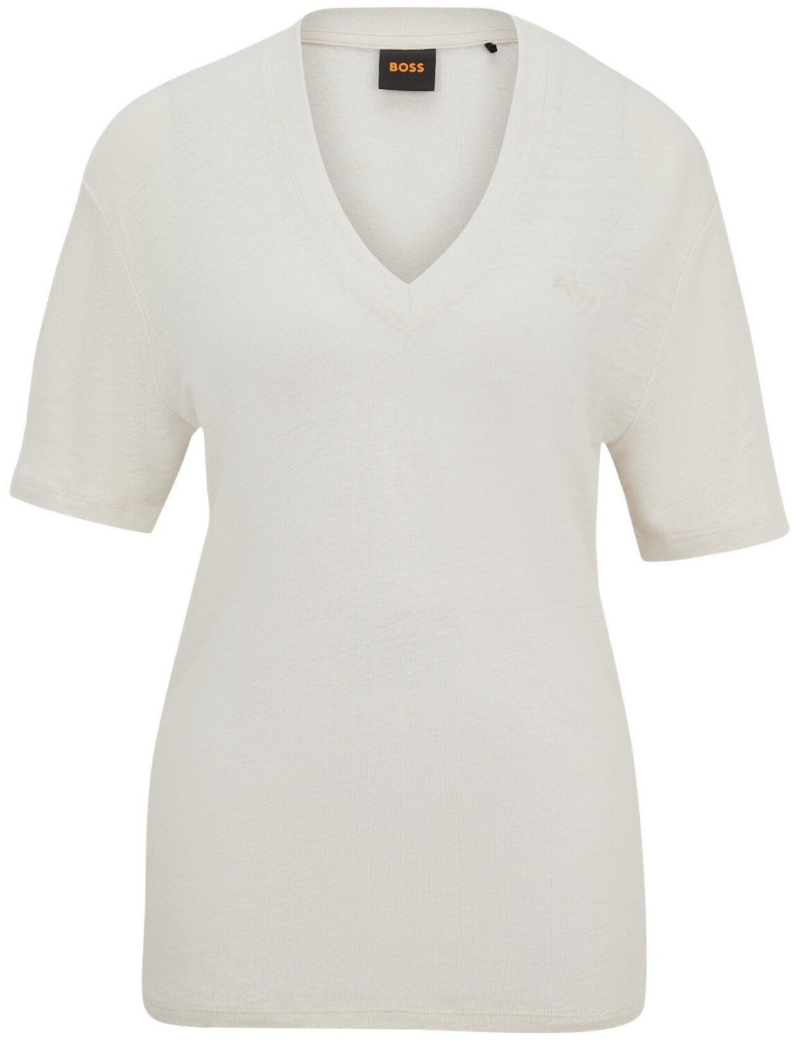 Hugo Boss Linen T-shirt with V-neck (50511242) white