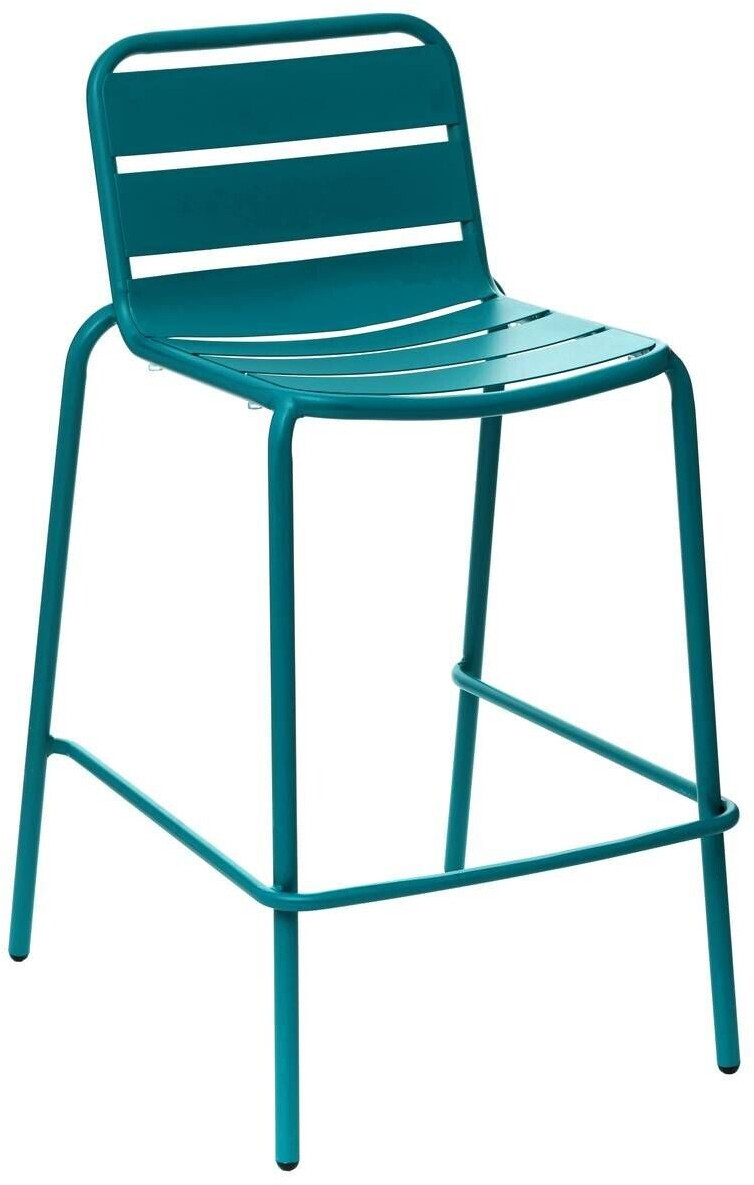 Hespéride Chaise de bar empilable Phuket bleu canard