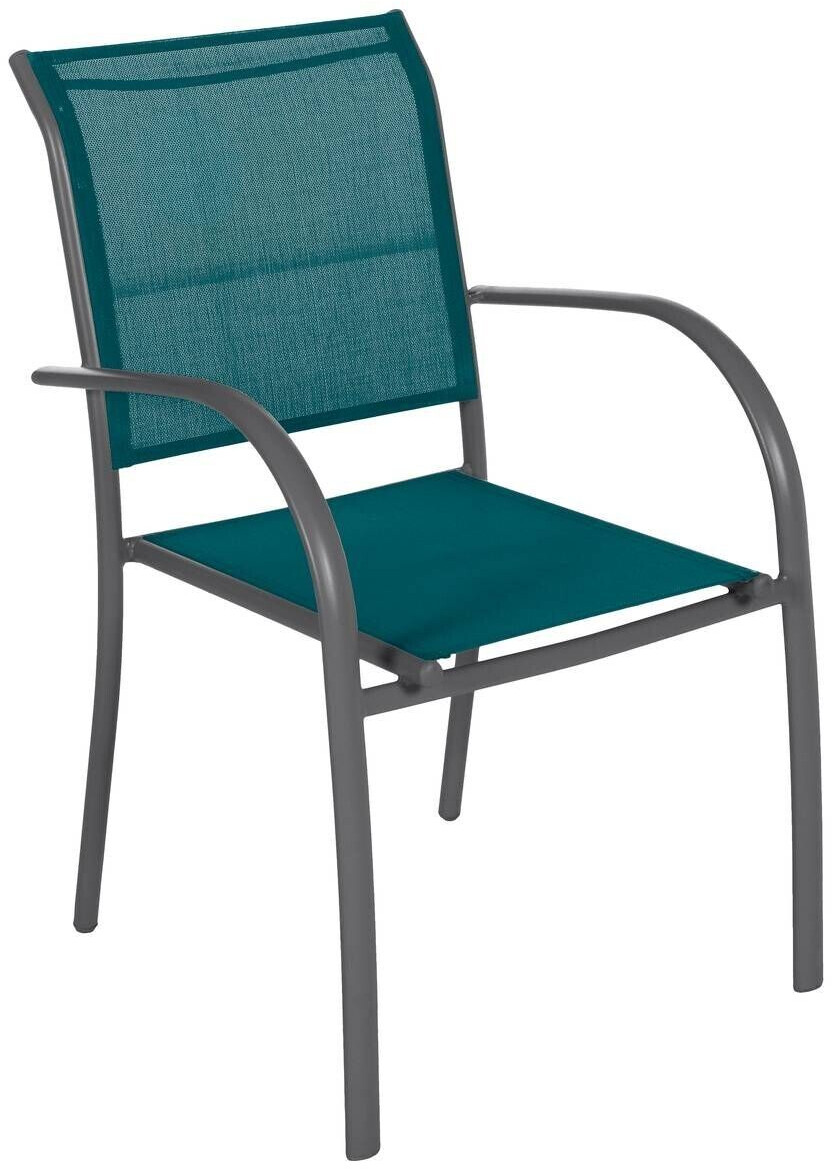 Hespéride Fauteuil de jardin empilable Piazza bleu canard / graphite