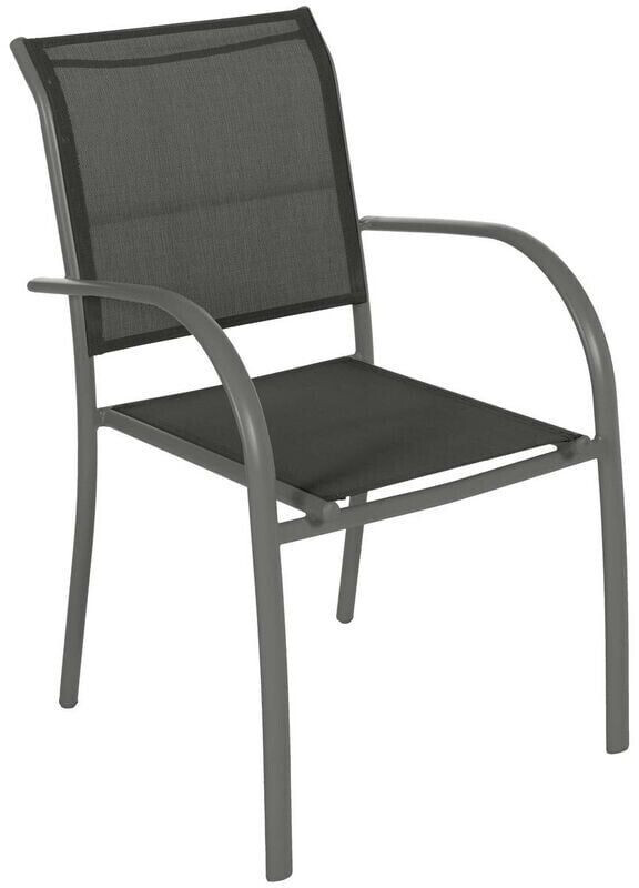 Hespéride Fauteuil de jardin empilable Piazza anthracite/gris
